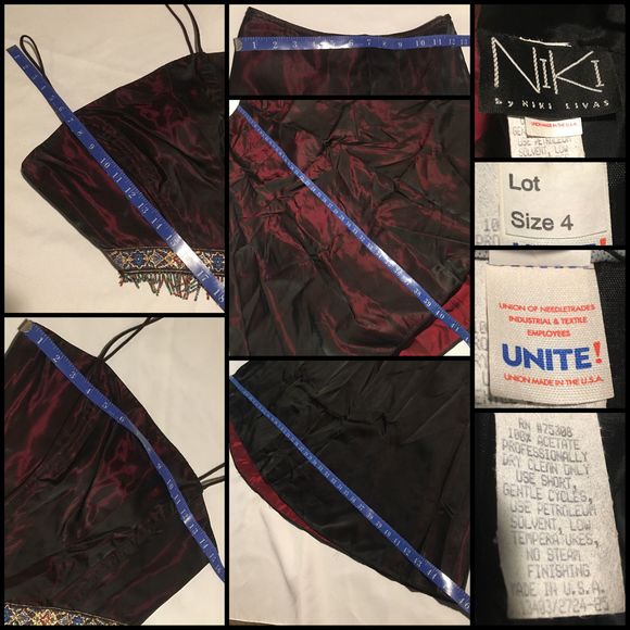 💸 SOLD 💰 2 Piece Beaded Corset Crop Top Pocket Skirt Dress - Picture 12 of 16